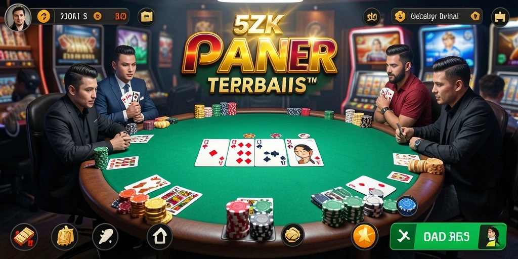 Tangkapan layar gameplay Poker yang mendebarkan dan seru.