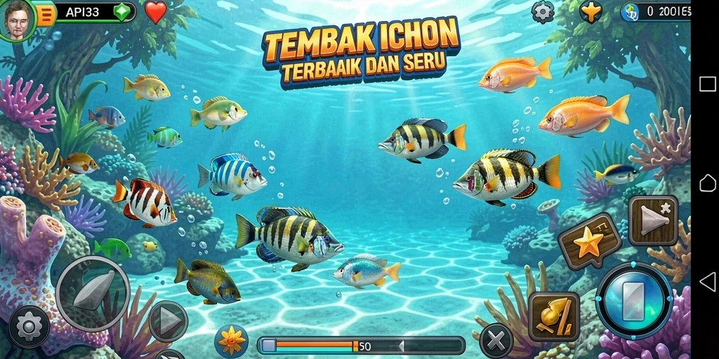 Screenshot gameplay seru dari API33 Tembak Ikan.