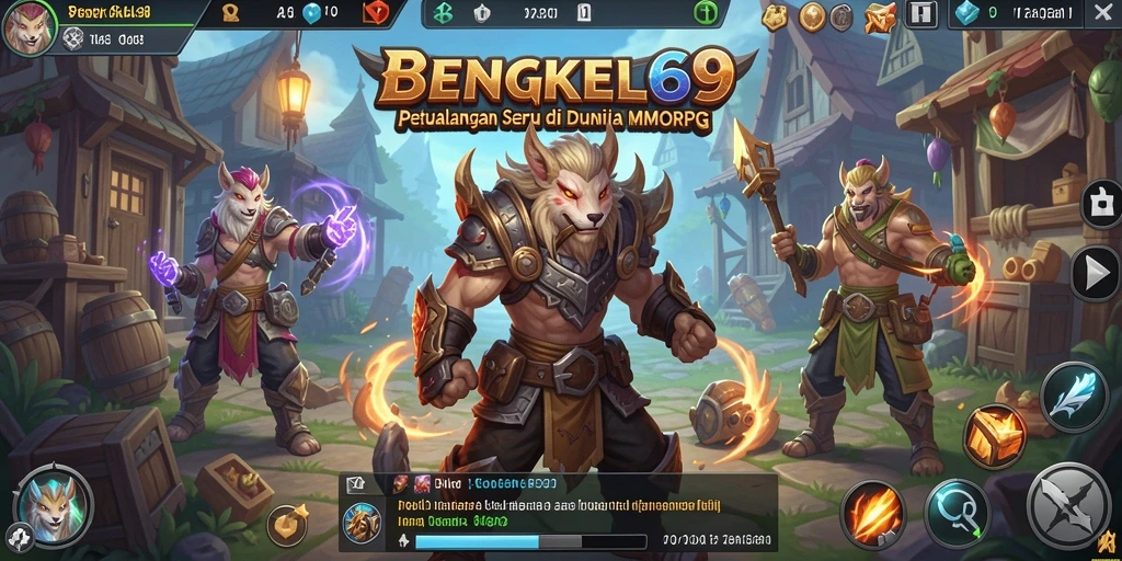Screenshot gameplay BENGKEL69 menunjukkan aksi pertarungan yang seru di dunia virtual.
