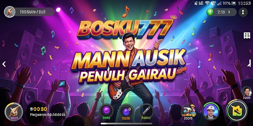 Tampilan screenshot menunjukkan keseruan bermain musik di BOSKU777.