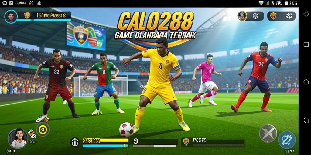 Screenshot gameplay CALO288 yang menampilkan aksi olahraga yang mendebarkan.