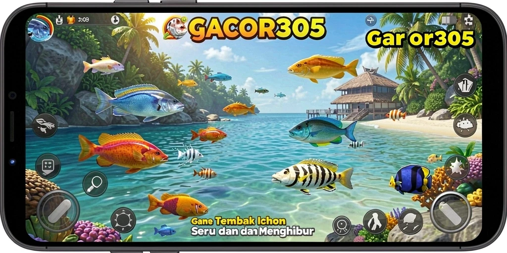 Tampilan gameplay GACOR305 yang mendebarkan saat menembak ikan.