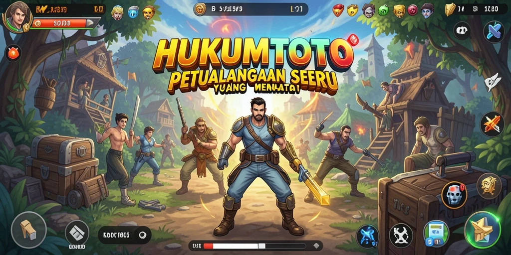 Tangkapan layar gameplay HUKUMTOTO yang menunjukkan aksi petualangan seru.