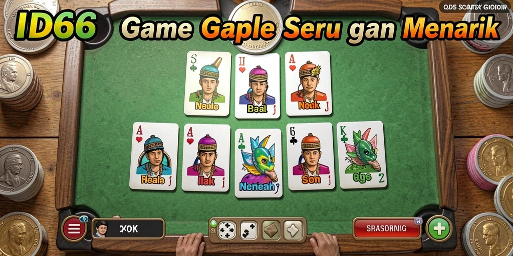 Tampilan gameplay Gaple yang seru dan menegangkan di ID66.