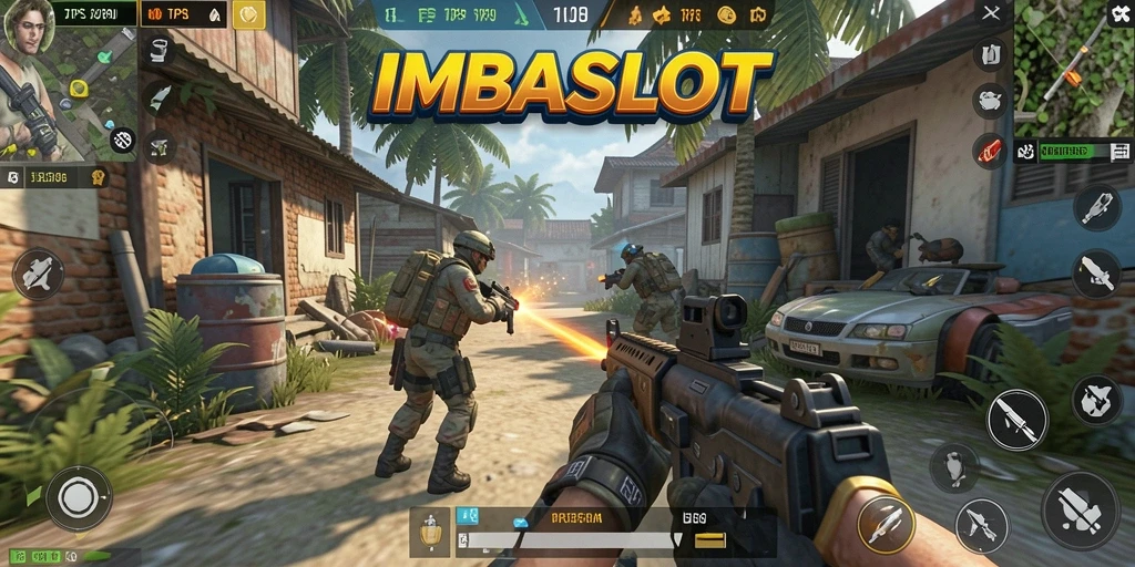Tampilan gameplay seru IMBASLOT dengan aksi menembak yang mendebarkan.