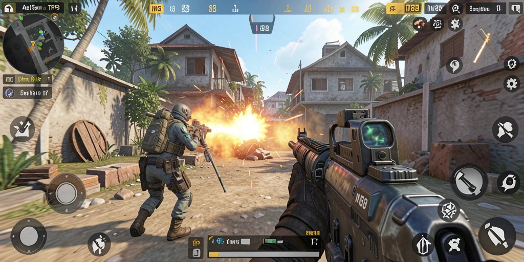 Tangkapan layar menunjukkan aksi seru dari gameplay TPS yang mendebarkan.