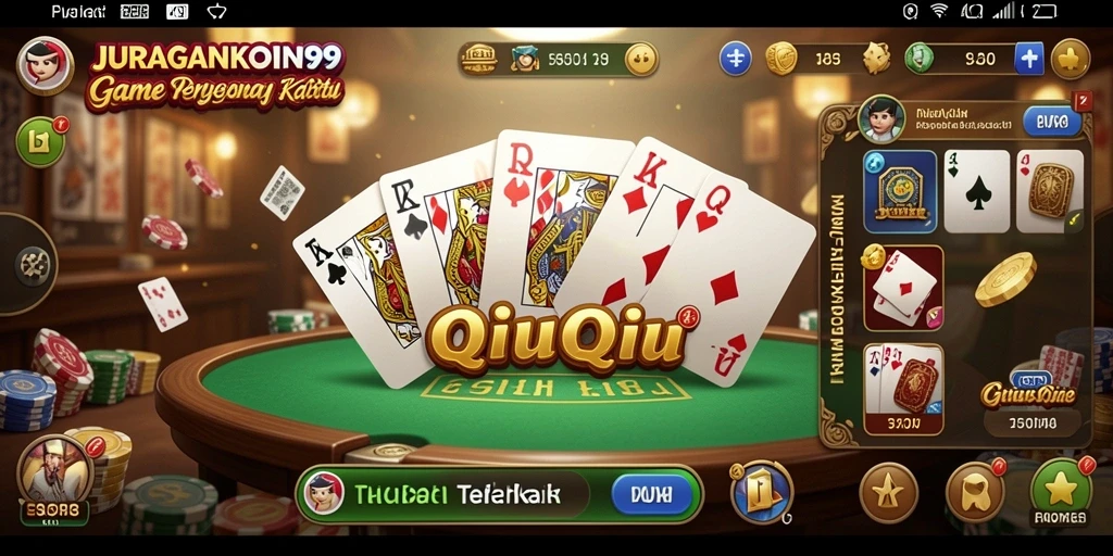 Tampilan gameplay seru dalam JURAGANKOIN99 saat bermain QiuQiu.
