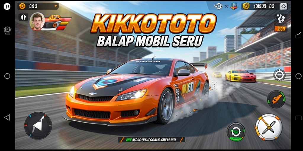 Gameplay seru KIKOTOTO dengan balapan mobil yang mendebarkan.