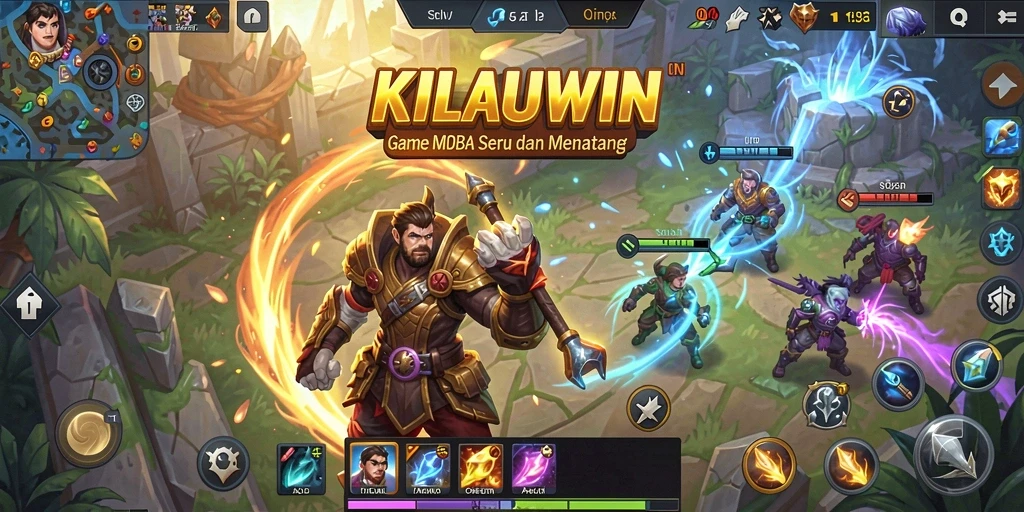 Screenshot gameplay KILAUWIN menampilkan karakter bertarung di arena.