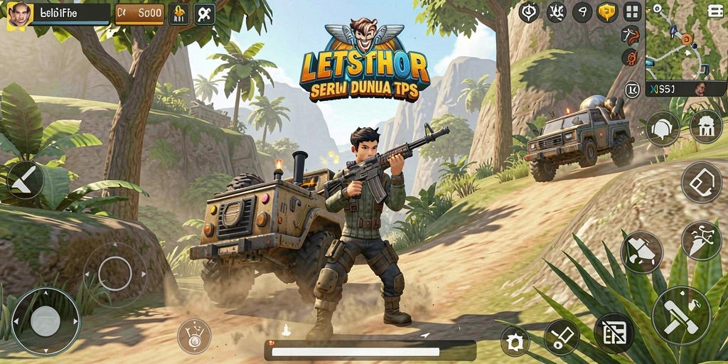 Tampilan gameplay LETSTHOR yang mendebarkan dan penuh aksi.