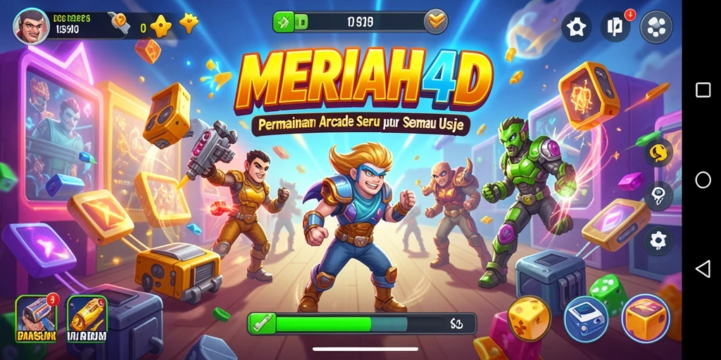 Screenshot MERIAH4D menampilkan aksi penuh warna dalam gameplay arcade.
