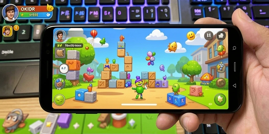 Tampilan gameplay OKIDR saat menyelesaikan puzzle yang menarik.