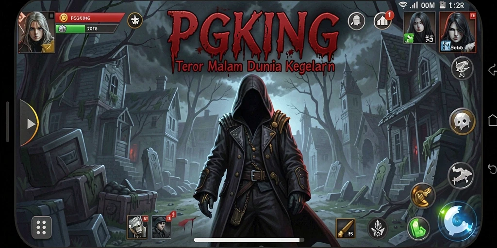 Screenshot menampilkan suasana tegang dalam PGKING saat menjelajahi ruangan gelap.