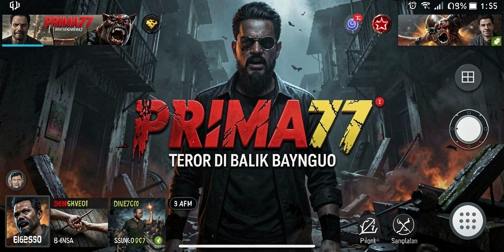 Screenshot gameplay yang menunjukkan momen menyeramkan di PRIMA77.