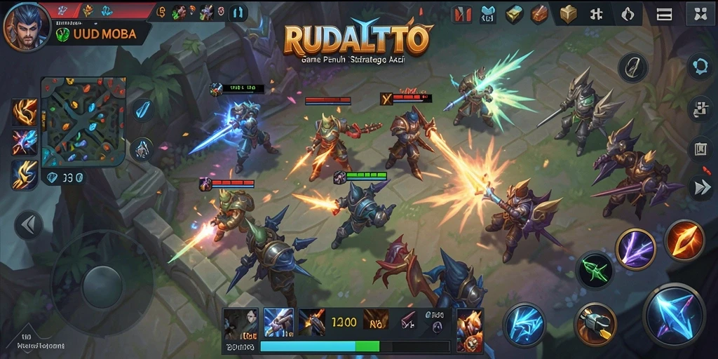 Gambaran gameplay seru dalam RUDALTOTO dengan berbagai karakter.