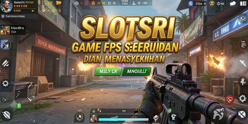 Tangkapan layar utama SLOTSRI menampilkan aksi tembak-menembak yang intens dan mendebarkan.