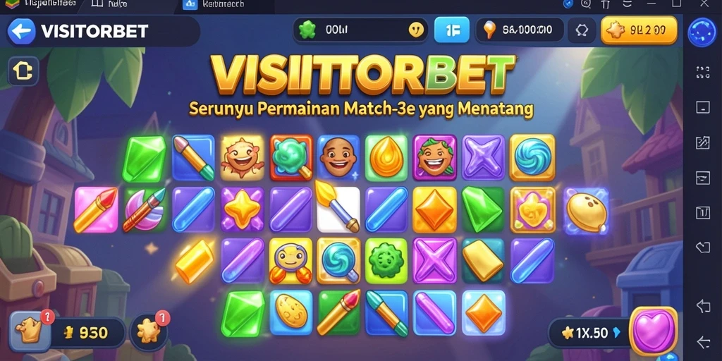 Tangkapan layar gameplay <strong>VISITORBET</strong> dengan ilustrasi pencocokan bentuk.
