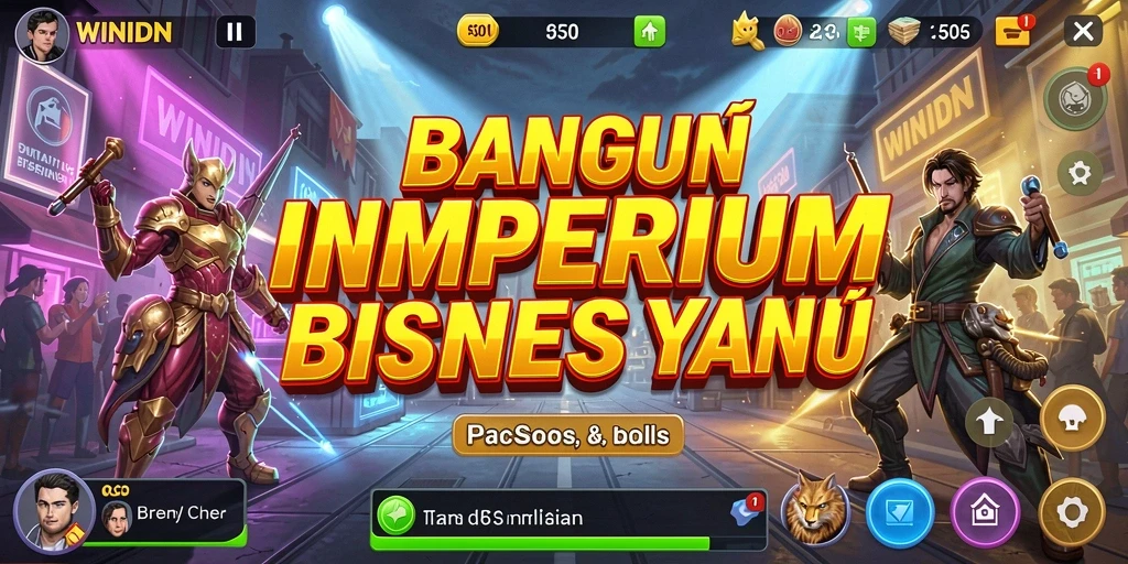 Tampilan gameplay menarik di WINIDN menunjukkan dinamika pengelolaan bisnis.
