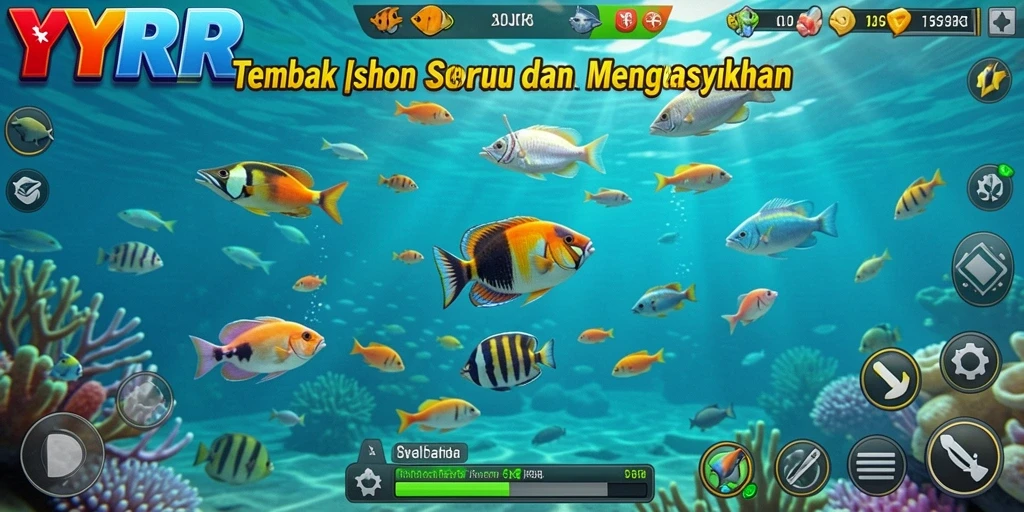 Gameplay seru YYRR dengan aksi menembak ikan menarik dan menantang.